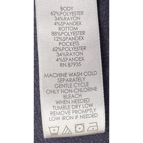 LOGO Lounge Blue French Terry Cardigan Womens 2XL Faux Suede Casual Cozy Chic - Picture 10 of 10